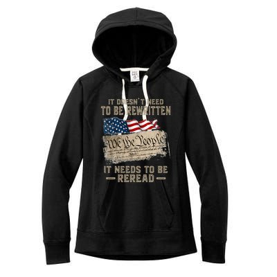 It Doesnt Need To Be Rewritten It Needs To Be Reread Women's Fleece Hoodie