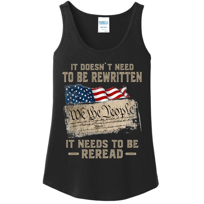 It Doesnt Need To Be Rewritten It Needs To Be Reread Ladies Essential Tank