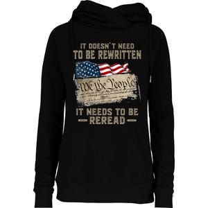 It Doesnt Need To Be Rewritten It Needs To Be Reread Womens Funnel Neck Pullover Hood