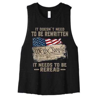 It Doesnt Need To Be Rewritten It Needs To Be Reread Women's Racerback Cropped Tank