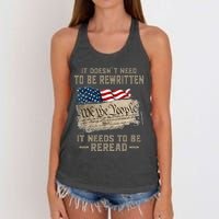 It Doesnt Need To Be Rewritten It Needs To Be Reread Women's Knotted Racerback Tank