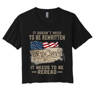 It Doesnt Need To Be Rewritten It Needs To Be Reread Women's Crop Top Tee