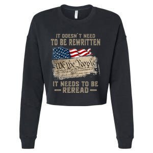 It Doesnt Need To Be Rewritten It Needs To Be Reread Cropped Pullover Crew