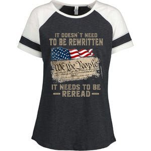 It Doesnt Need To Be Rewritten It Needs To Be Reread Enza Ladies Jersey Colorblock Tee