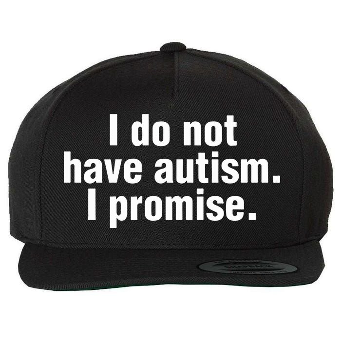 I Do Not Have Autism I Promise Wool Snapback Cap