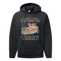 It Doesnt Need To Be Rewritten It Needs To Be Reread Performance Fleece Hoodie