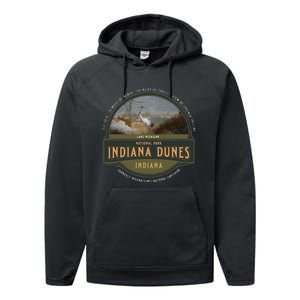 Indiana Dunes National Park Lake Michigan Beach Trails Performance Fleece Hoodie