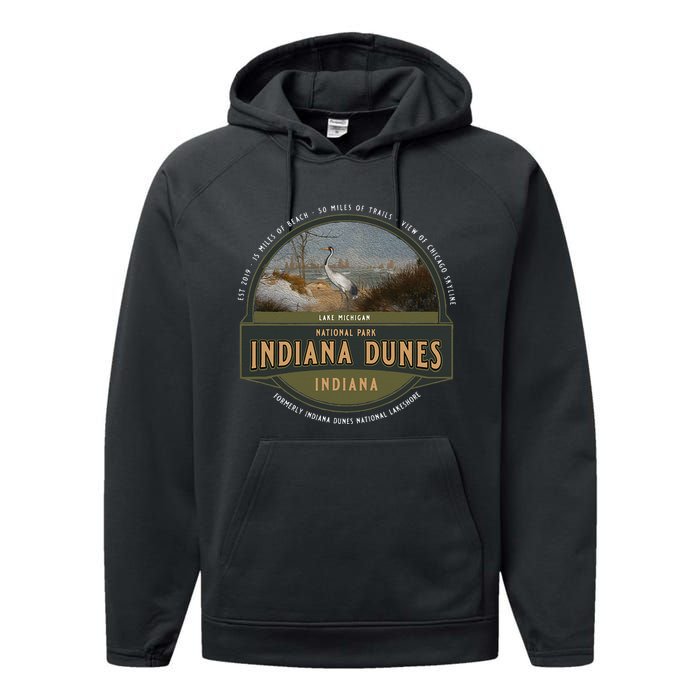 Indiana Dunes National Park Lake Michigan Beach Trails Performance Fleece Hoodie