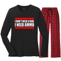 I Don't Need A Ride, I Need Ammo Ammunition Ukraine Women's Long Sleeve Flannel Pajama Set 