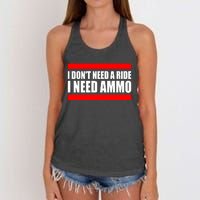 I Don't Need A Ride, I Need Ammo Ammunition Ukraine Women's Knotted Racerback Tank