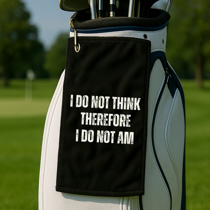 I Do Not Think Therefore I Do Not Am Golf Towel