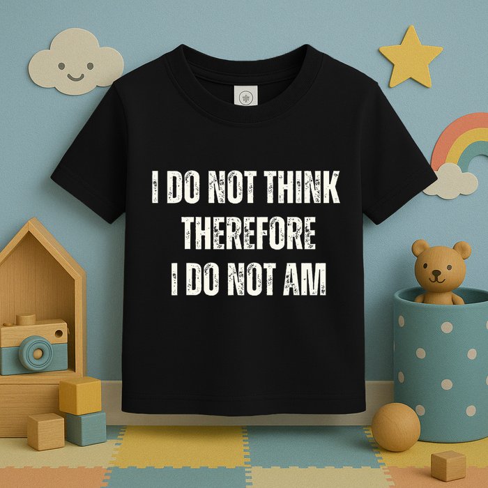 I Do Not Think Therefore I Do Not Am Toddler T-Shirt