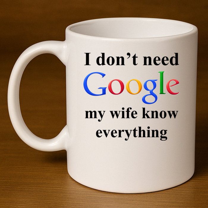 I Don't Need Google My Wife Knows Everything 11oz C Handle Ceramic Mug