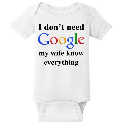 I Don't Need Google My Wife Knows Everything Baby Bodysuit