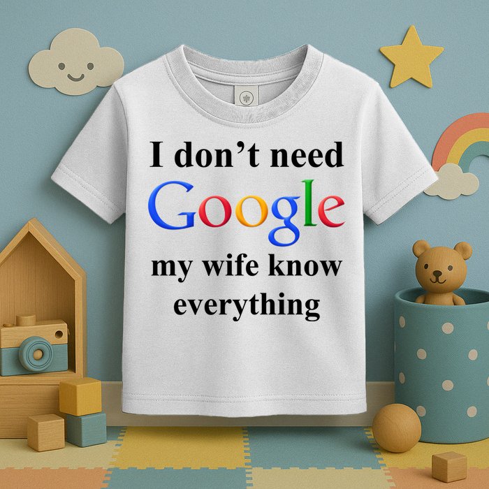 I Don't Need Google My Wife Knows Everything Toddler T-Shirt