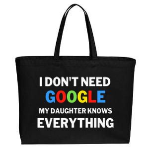 I DonT Need Google My Daughter Knows Everything Funny Cotton Canvas Jumbo Tote