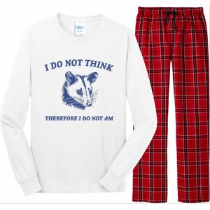 I Do Not Think Possum Weird Meme Funny Possum Long Sleeve Pajama Set