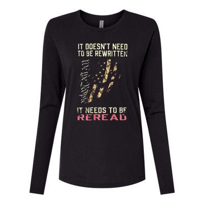 It Doesnt Need To Be Rewritten We The People Womens Cotton Relaxed Long Sleeve T-Shirt