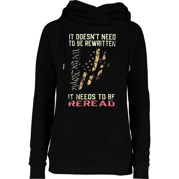 It Doesnt Need To Be Rewritten We The People Womens Funnel Neck Pullover Hood