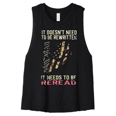 It Doesnt Need To Be Rewritten We The People Women's Racerback Cropped Tank