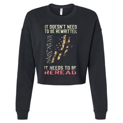 It Doesnt Need To Be Rewritten We The People Cropped Pullover Crew