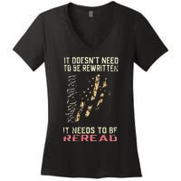 It Doesnt Need To Be Rewritten We The People Women's V-Neck T-Shirt