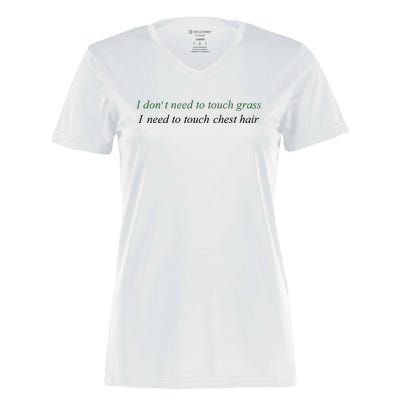 I DonT Need To Touch Grass I Need To Touch Chest Hair Women's Momentum V-Neck T-Shirt