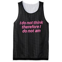 I Do Not Think Therefore I Do Not Am Mesh Reversible Basketball Jersey Tank