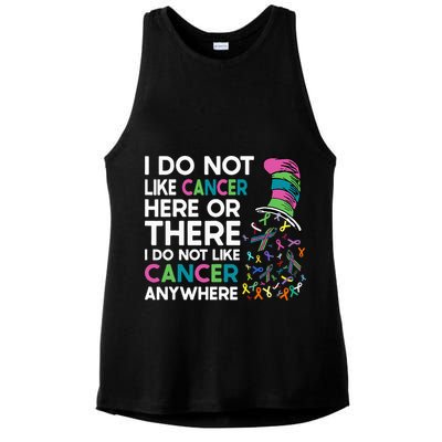 I Do Not Like Cancer Here Or There I Do Not Like Cancer Ladies PosiCharge Tri-Blend Wicking Tank