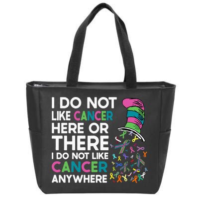 I Do Not Like Cancer Here Or There I Do Not Like Cancer Zip Tote Bag