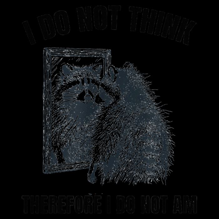 I Do Not Think Therefore I Do Not Am Raccoon Philosopher 16oz Travel Tumbler