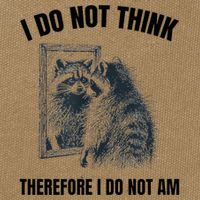 I Do Not Think Therefore I Do Not Am Raccoon Philosopher Cotton Canvas Backpack