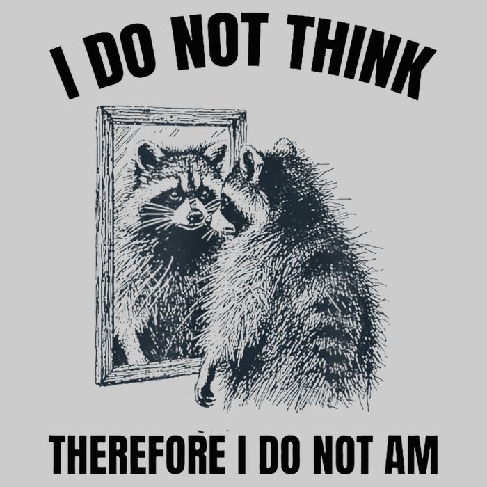 I Do Not Think Therefore I Do Not Am Raccoon Philosopher Tie-Dye T-Shirt