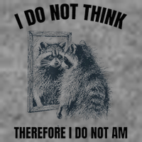 I Do Not Think Therefore I Do Not Am Raccoon Philosopher 7-Panel Snapback Hat