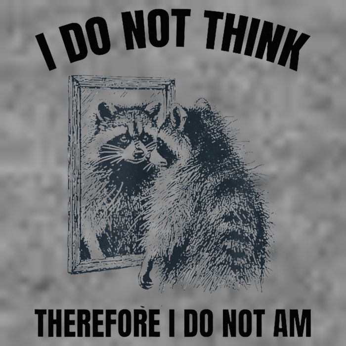 I Do Not Think Therefore I Do Not Am Raccoon Philosopher 7-Panel Snapback Hat