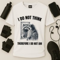 I Do Not Think Therefore I Do Not Am Raccoon Philosopher Performance Shirt