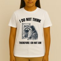 I Do Not Think Therefore I Do Not Am Raccoon Philosopher T-Shirt