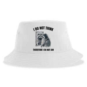 I Do Not Think Therefore I Do Not Am Raccoon Philosopher Sustainable Bucket Hat