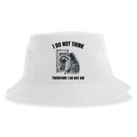 I Do Not Think Therefore I Do Not Am Raccoon Philosopher Sustainable Bucket Hat