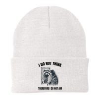 I Do Not Think Therefore I Do Not Am Raccoon Philosopher Knit Cap Winter Beanie