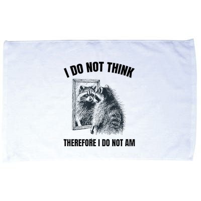 I Do Not Think Therefore I Do Not Am Raccoon Philosopher Microfiber Hand Towel