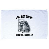 I Do Not Think Therefore I Do Not Am Raccoon Philosopher Microfiber Hand Towel