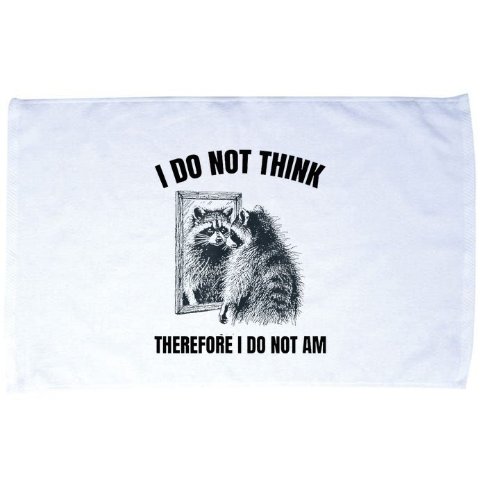 I Do Not Think Therefore I Do Not Am Raccoon Philosopher Microfiber Hand Towel