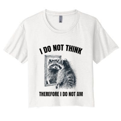 I Do Not Think Therefore I Do Not Am Raccoon Philosopher Crop Top