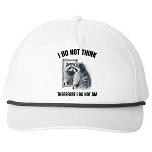 I Do Not Think Therefore I Do Not Am Raccoon Philosopher Snapback Five-Panel Rope Hat