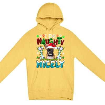 I Do Naughty Nicely Xmas Santa French Bulldog Costume Owner Gift Premium Pullover Hoodie