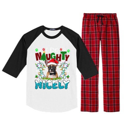 I Do Naughty Nicely Xmas Santa French Bulldog Costume Owner Gift Raglan Sleeve Pajama Set