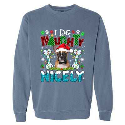 I Do Naughty Nicely Xmas Santa French Bulldog Costume Owner Gift Garment-Dyed Sweatshirt