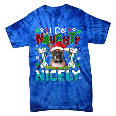 I Do Naughty Nicely Xmas Santa French Bulldog Costume Owner Gift Tie-Dye T-Shirt