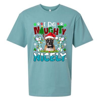 I Do Naughty Nicely Xmas Santa French Bulldog Costume Owner Gift Sueded Cloud Jersey T-Shirt